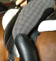 Long leather tucked
                              in